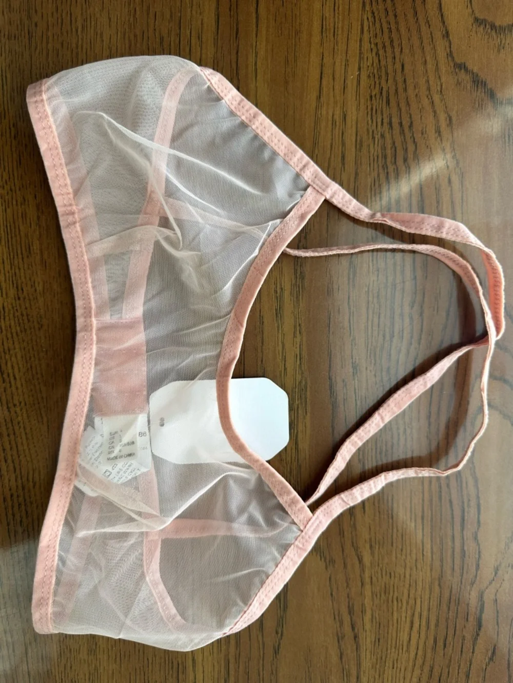 NWT Soly Hux Sheer Mesh Bralette - Pastel Pink - Size S